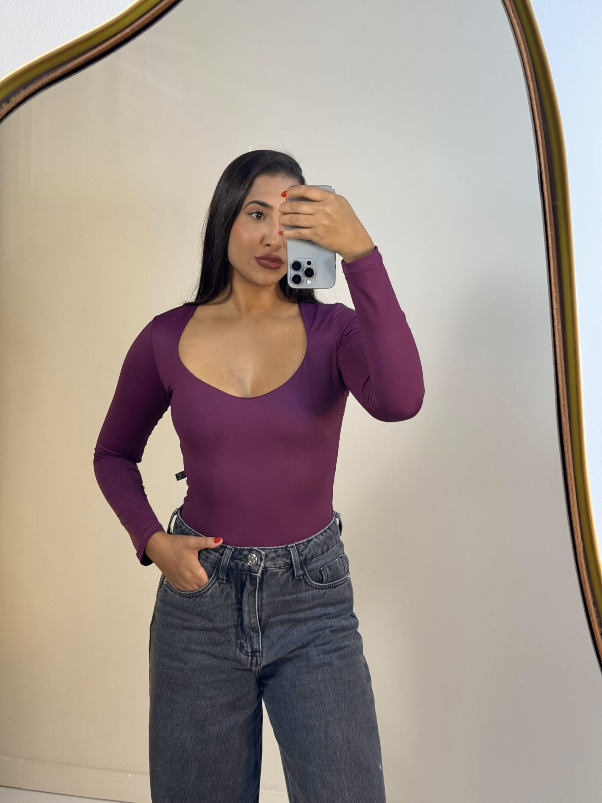 Blusa Decote Coração Manga Longa Ref: 879 - Imagem 11