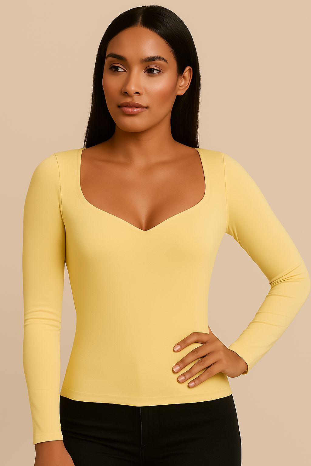 Blusa Decote Coração Manga Longa Ref: 879 - Imagem 5