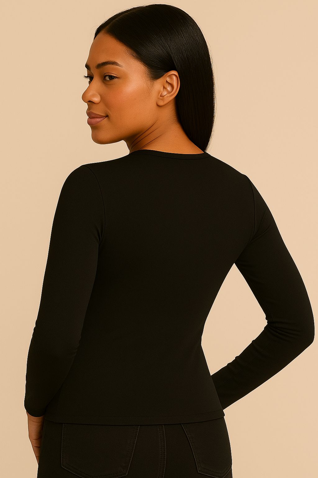 Blusa Decote Coração Manga Longa Ref: 879 - Imagem 2